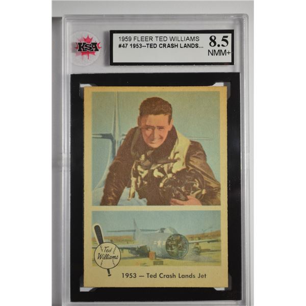 1959 Fleer Ted Williams #47 Ted Crash Lands Jet