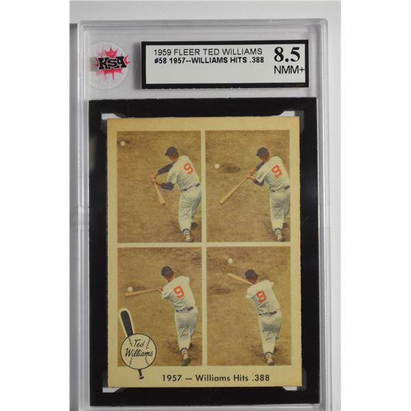 1959 Fleer Ted Williams #58 Williams Hits .388