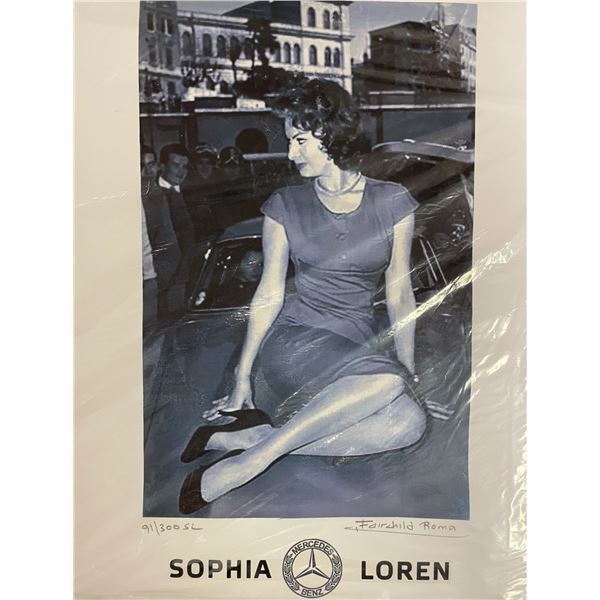 Sophia Loren in Mercedes-Benz Fairchild Paris Print Art Collection