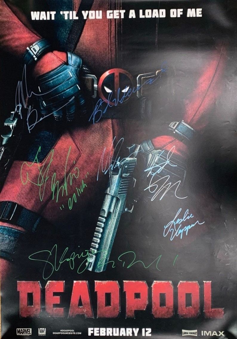 Signed Deadpool Movie poster