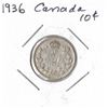 1936 Canadian Silver Ten Cent