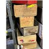 Image 2 : Set of approx 10 wooden crates fruit and grape boxes with red tool caddy