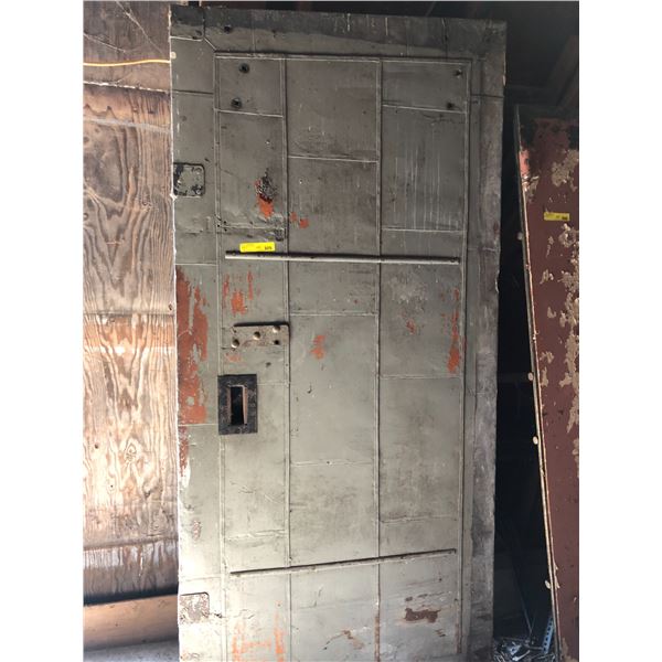 Metal fire door from a factory