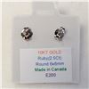 Image 3 : 10K WHITE GOLD RUBY(2.5CT) ROUND 6X6MM EARRINGS