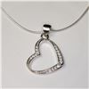 SILVER CZ HEART 19" NECKLACE