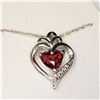 Image 1 : SILVER GARNET 19" NECKLACE