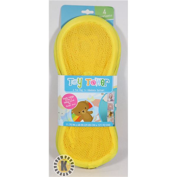 NEW TOY TOWER YELLOW EASILY HANG FROM HOOK OR