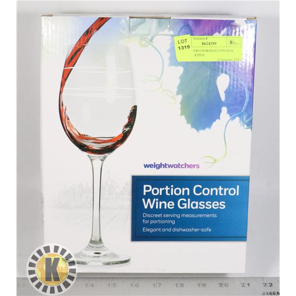 BOX OF TWO PORTION CONTROL WINE GLASSES