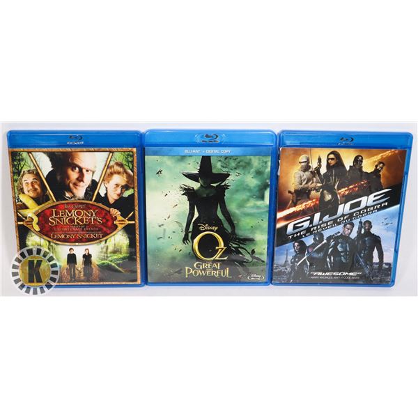 3 FAMILY FRIENDLY ACTION THEMED BLURAY