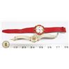 Image 1 : 945-118 FOCUS QUARTZ RED LEATHER BAND RED