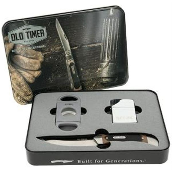 BTI OLD TIMER FOLDER W/ LIGHTER & CIGAR CUTTER