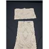 Image 2 : Antique Circa 1900 Lot of 10 Point de Venice Lace Placemats, Ecru Colored. A Rare and Beautiful Set