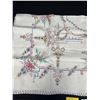 Image 2 : Large Vintage Hand Embroidered Floral Cross Stich Tablecloth 100% Cotton 48 x 48", Great Condition B