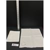 Image 1 : Lot of 6 Vintage White Linen with Periwinkle Madeira Embroidery Napkins Excellent Condition