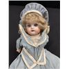 Image 2 : Miniature Bisque Doll  with Glass eyes and Original Dress. No Marks. Original
