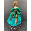 Image 2 : 19" Circa 1970 Doll on Bottle. Actual Doll is 6" Tall, Original Mohair Wig, Wax bust