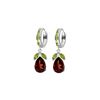 Image 1 : Genuine 14.3 ctw Garnet & Peridot Earrings 14KT White Gold - REF-93X3M