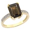 Image 1 : 3.70 CTW Quartz & Diamond Ring 10K Yellow Gold - REF-32R2H