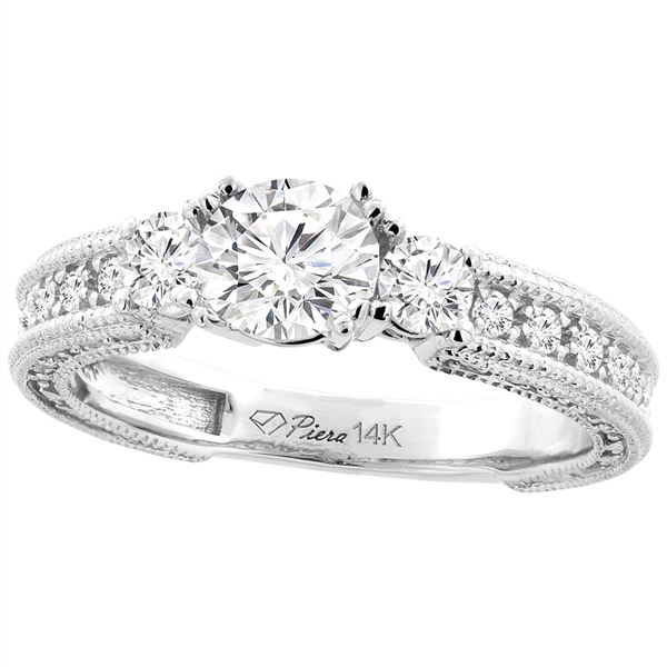 1.29 CTW Diamond Ring 14K White Gold - REF-271H6M