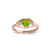 Image 1 : Genuine 0.61 ctw Peridot & Diamond Ring 14KT Rose Gold - REF-40N3R