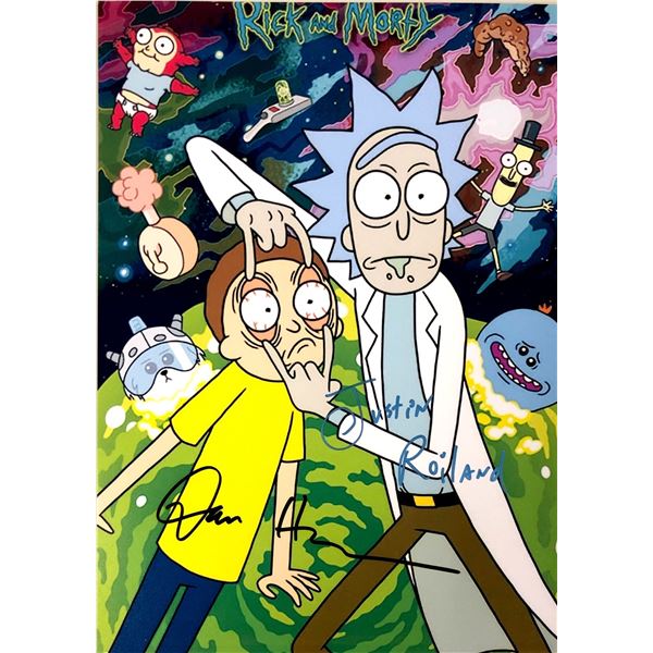 Dan Harmon Justin Roiland Autograph Signed Rick Morty Photo