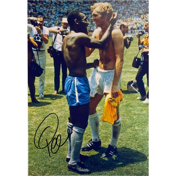 Autograph Signed Football Pele Photo