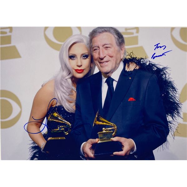 Autograph Signed Lady Gaga Tony Bennett Photo