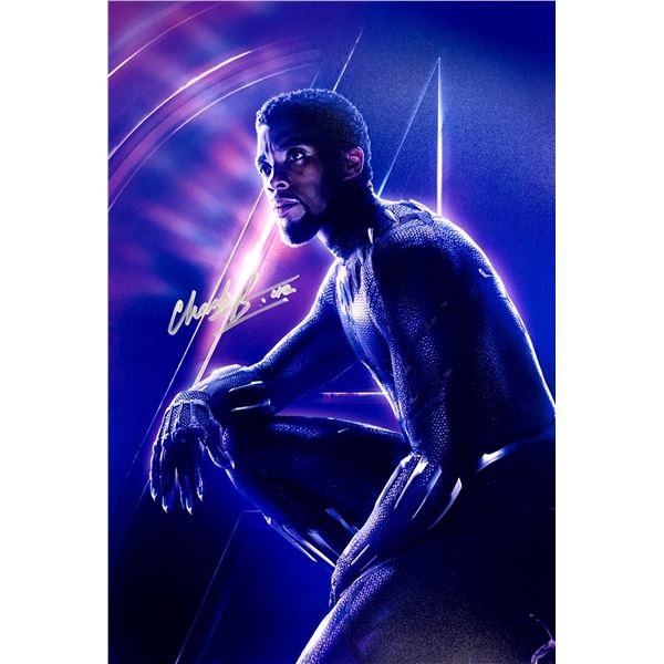 Chadwick Boseman Autograph Signed Black Panther Photo