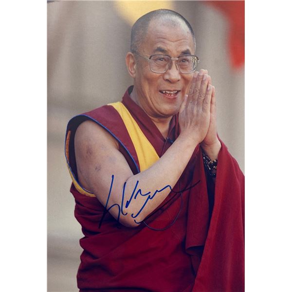 Autograph Signed 14th Dalai Lama Photo