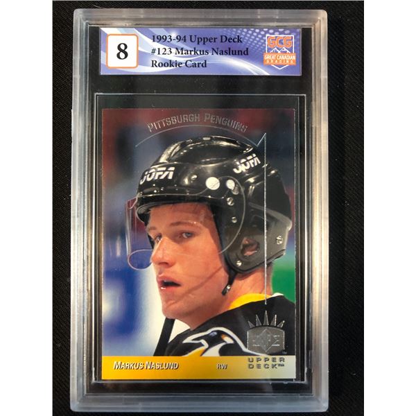 1993-94 UPPER DECK NO.123 MARKUS NASLUND RC (GCG 8)