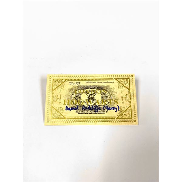 Autograph Signed Harry Potter Train Ticket Daniel