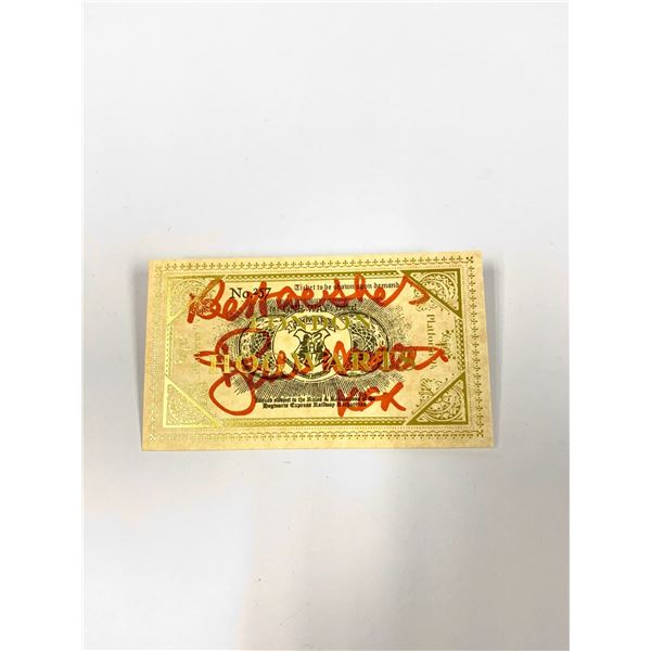 Autograph Signed Harry Potter Train Ticket Waters