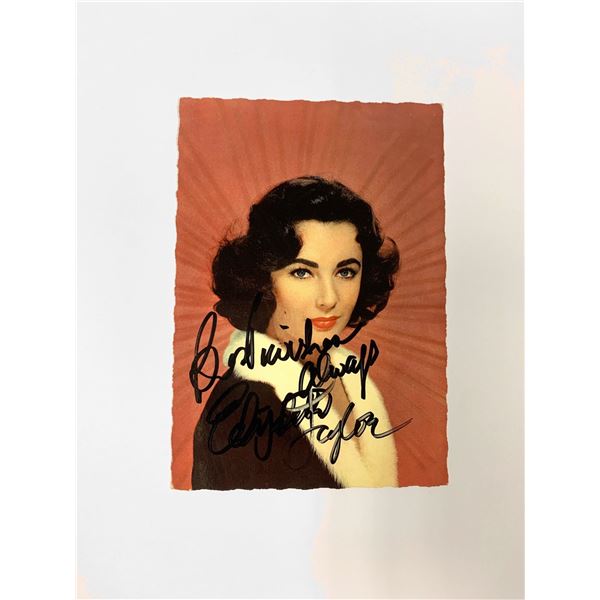 Elizabeth Taylor Autograph Signed Card