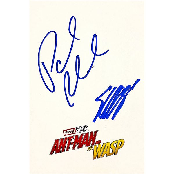 Autograph Antman Evangeline Lilly Paul Rudd Postcard