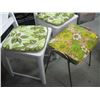 Image 2 : PAIR OF WHITE WOODEN CHAIRS & FLORAL STOOL