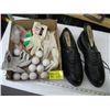 Image 1 : PAIR OF FOOTJOY MEN'S GOLF SHOES WITH GLOVES, TEES & BALLS