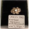 Image 1 : LADIES 14KT VINTAGE DESIGN W/DIAMONDS RING - W/A $1,770. - SZ 7 3/4