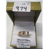 Image 2 : MENS 14KT RING W/2 SMALL DIAMONDS - 4.9 G - SZ 12