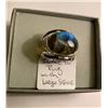 Image 1 : LADIES SILVER (.925) RING W/LARGE STONE - SZ 8 1/2