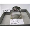 Image 3 : LADIES SILVER (.925) RING W/LARGE STONE - SZ 8 1/2