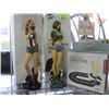 Image 1 : 2 LADY FIGURINES & A SET OF SPEEDWAY COASTERS
