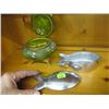 Image 2 : ALUMINUM FISH CONTAINER & SMALL LIDDED GLASS CONTAINER