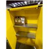 Image 2 : ULINE H-1564S-Y YELLOW 43"W X 18"D X 65"H INDUSTRIAL 2 DOOR 45 GAL FLAMMABLE LIQUID STORAGE CABINET