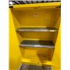 Image 2 : ULINE H-1564S-Y YELLOW 43"W X 18"D X 65"H INDUSTRIAL 2 DOOR 45 GAL FLAMMABLE LIQUID STORAGE CABINET