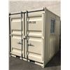 Image 2 : BEIGE PORTABLE OFFICE CONTAINER W87" X L108" X H99" WITH WINDOW AND LOCKING MAN DOOR