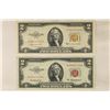 Image 1 : 1953-A & 1953-B US $2 RED SEAL NOTES CRISP