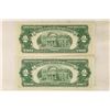 Image 2 : 1953-A & 1953-B US $2 RED SEAL NOTES CRISP