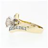 Image 6 : 14k Gold 1.74 ctw Round Diamond Solitaire & Princess Cut Bypass Engagement Ring
