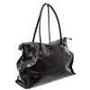 Image 3 : Carla Mancini Black Crinkle Patent Leather Shoulder Tote Bag