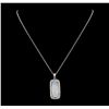 Image 1 : 8.67 ctw Opal and Diamond Pendant With Chain - 14KT White Gold